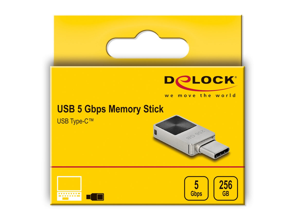 Delock 54009 Mini Usb 5 Gbps Lápiz De Memoria Usb-C 256 Gb - Carcasa De Metal