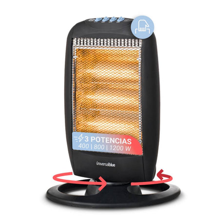 EAN 8436589072121 - Universal Blue UCH91000-21 calefactor eléctrico Interior Negro 1200 W Calefactor eléctrico halógeno imagen 4