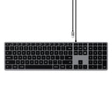 Satechi Slim W3 Teclado Hogar Usb Qwertz Alemán Negro, Gris