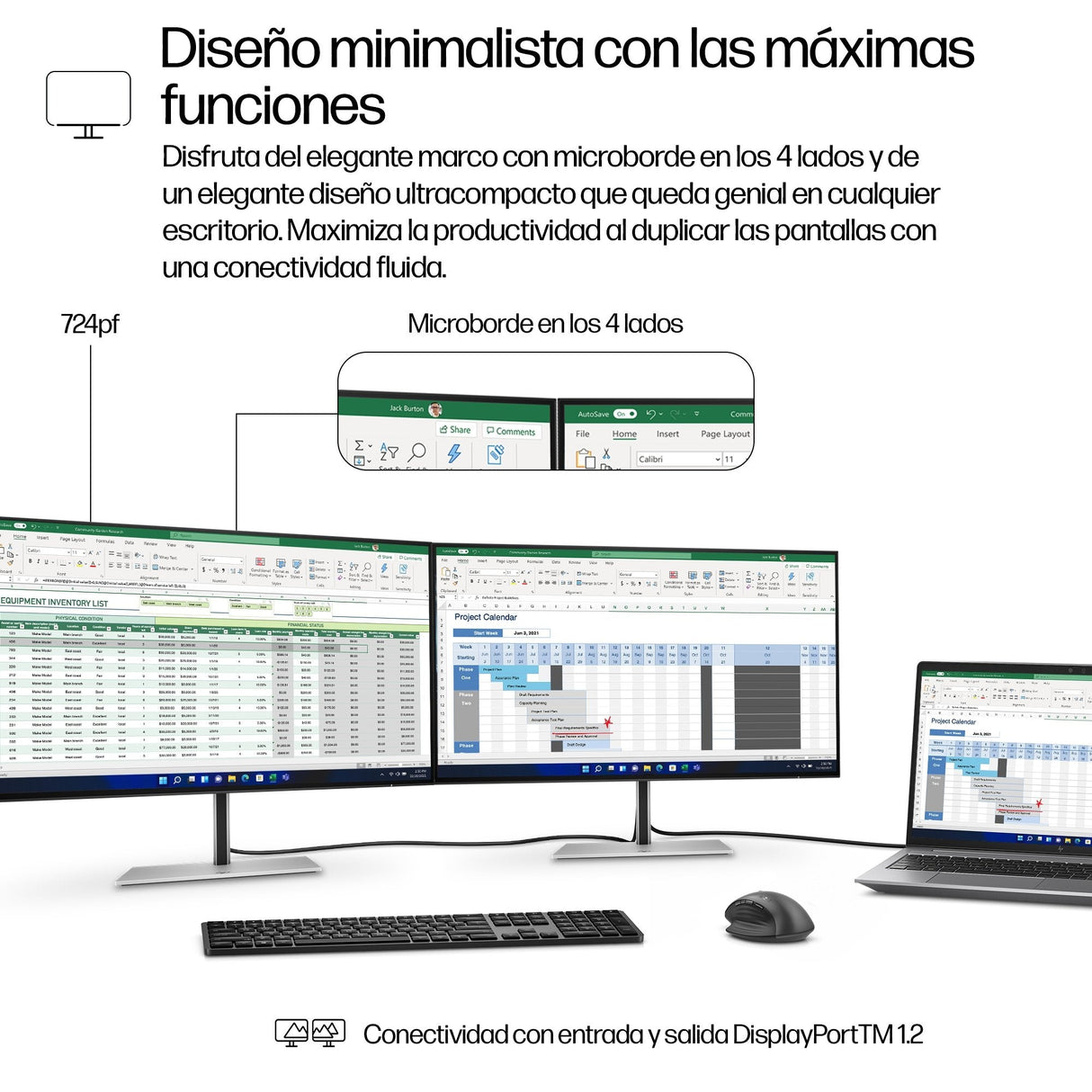 Hp Series 7 Pro 23.8 Inch Fhd Monitor - 724pf Pantalla Para Pc 60,5 Cm (23.8") 1920 X 1080 Pixeles Full Hd Negro, Plata