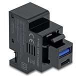 Keystone Modul Mit Usb Typ-A Und Usb Type-C Ladebuchse Pd 20 W Schwarz