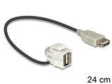 Keystone Modul Usb 2.0 A Buchse 110° > Usb 2.0 A Buchse Mit Cable Weiss