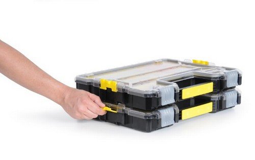 Stanley 1-97-517 Pieza Pequeña Y Caja De Herramientas Negro, Transparente, Amarillo Negro/Transparente, Negro, Transparente, Amarillo, 446 Mm, 74 Mm, 357 Mm
