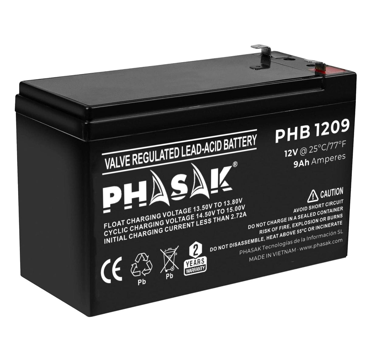 Batería Phasak Phb 1209 Compatible Con Sai Ups Phasak Según Especificaciones