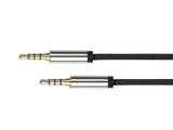 Python Cable De Audio 4-Pol. Conector Jack Macho, Negro 2m