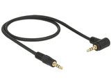 Cable Conector De  De Audio Delock Conector De 3,5 Mm > Conector De 3,5 Mm Negro, 1 Metro, En Ángulo 83754