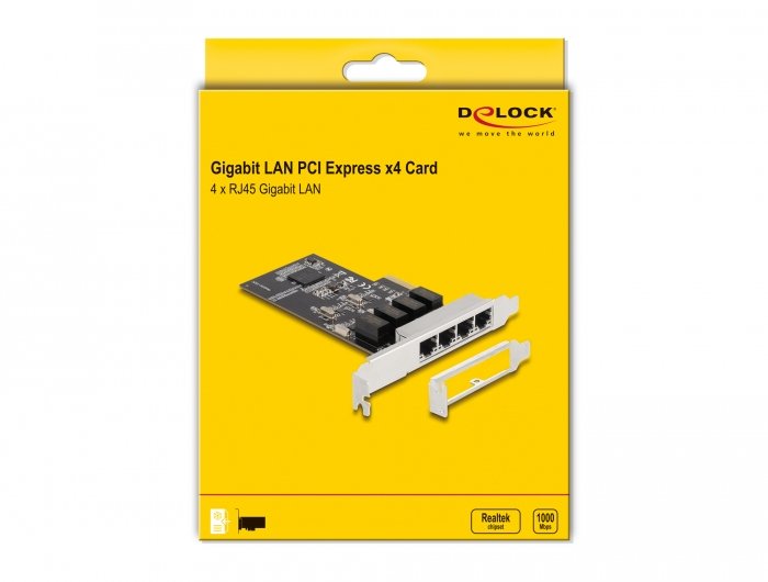 Delock Tarjeta Pci Express X4 A 4 X Rj45 Gigabit Lan