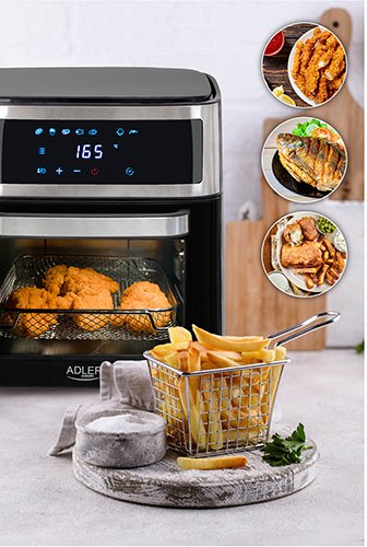 EAN 5903887803168 - Adler AD 6309 freidora Sencillo 13 L Independiente 2500 W Freidora de aire caliente Negro, Plata imagen 17