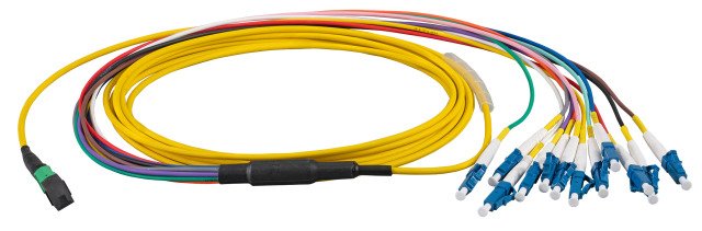 Efb Mtp Apc(F)-Lc Cable Troncal Os2 12 Fasern Tipo B Lszh Amarillo 1m