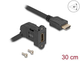 Delock Keystone Modul Hdmi Einbaubuchse 45° Gewinkelt Zu Hdmi Stecker Mit 30 Cm Cable 8k 60 Hz Schwarz