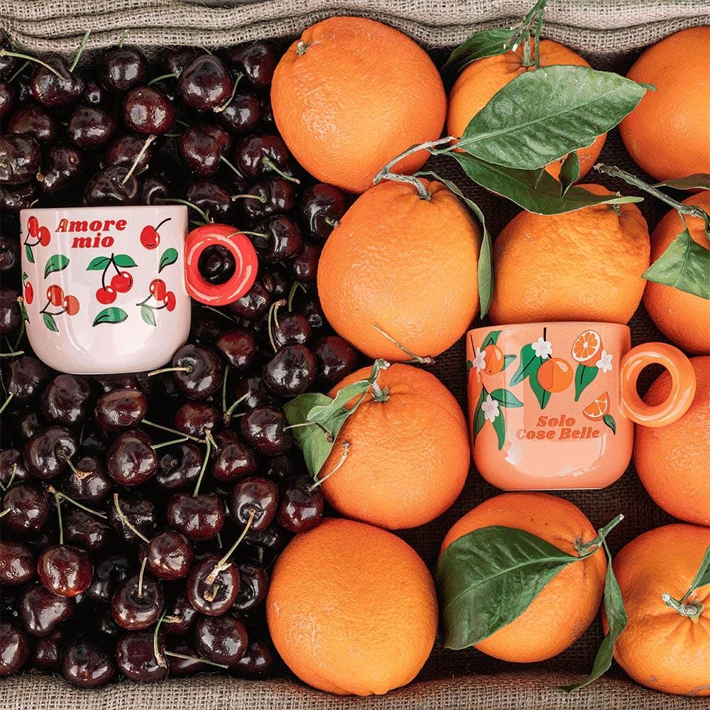 Set 2 Tassen Mercato Della Frutta