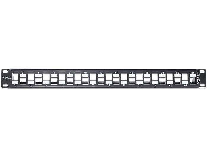 Delock 19z Keystone Patch Panel 24 Port Staggered With Strain Relief