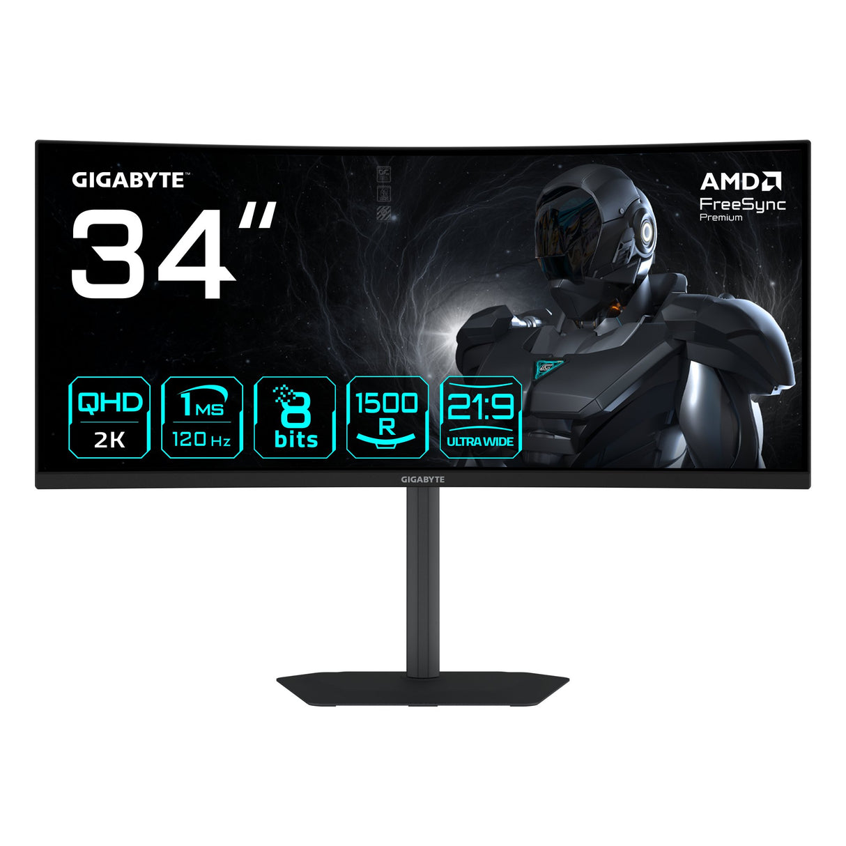 EAN 4719331866754 - GIGABYTE GS34WQCA pantalla para PC 86,4 cm (34") 3440 x 1440 Pixeles Wide Quad HD LCD Negro imagen 1