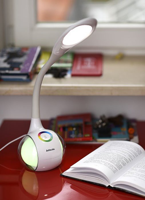 Activejet Aje-Rainbow Rgb Lámpara De Mesa Led Con Base De Iluminación Rgb