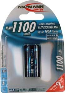 EAN 4013674352227 - Ansmann 1x2 NiMH 1100 mAh Micro / AAA / HR03 Níquel-metal hidruro (NiMH) imagen 1