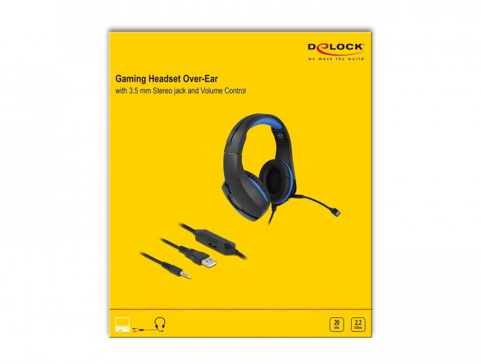 Delock 27182 Auriculares Sobre La Oreja Para Juegos Con Conector Estéreo De 3,5 Mm Y Luz Led Azul Para Pc, Portátil Y Consolas De Juegos