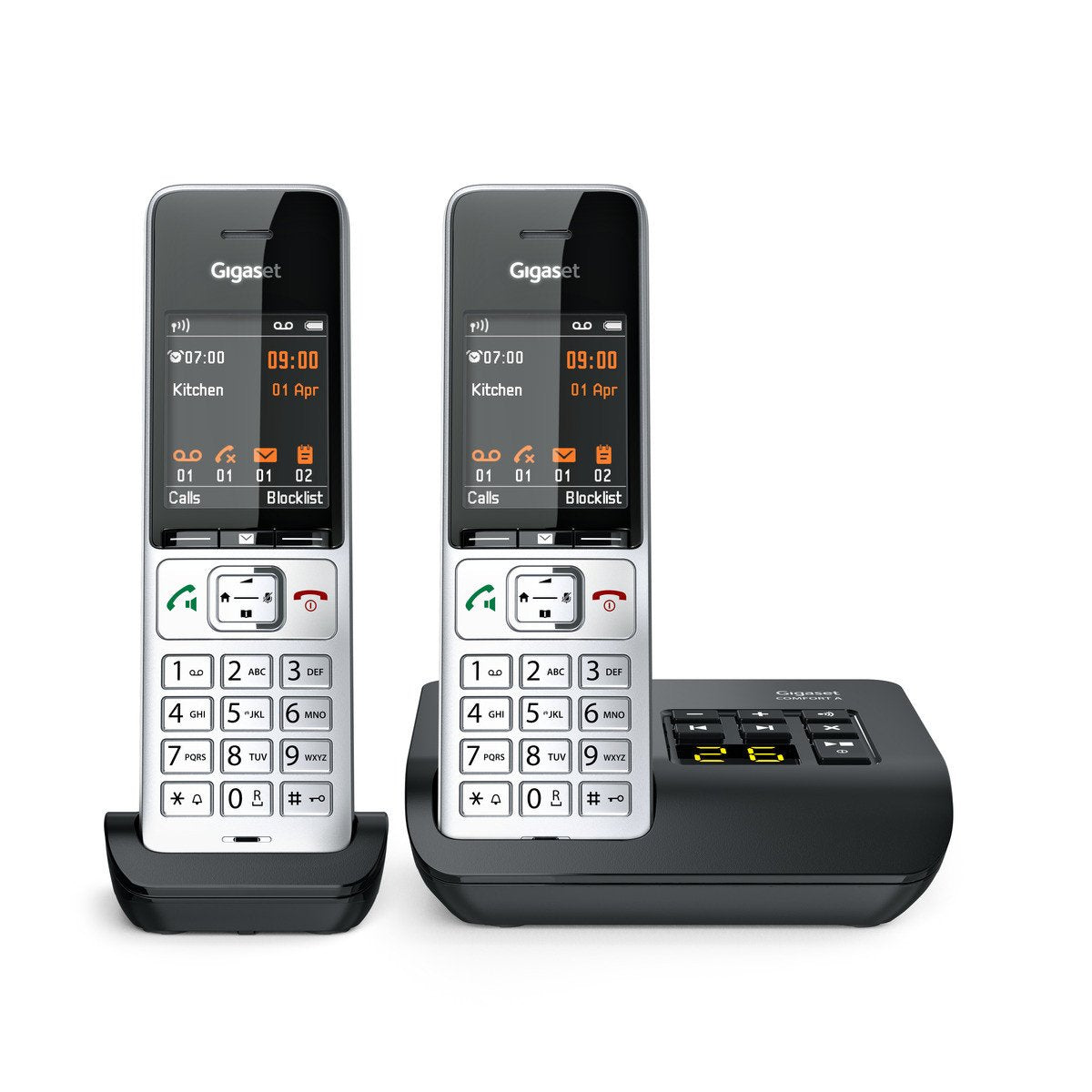 Gigaset Comfort 500a Duo Teléfono Dect/Analógico Identificador De Llamadas Negro, Plata