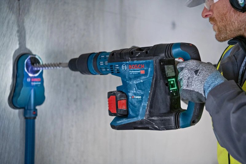 Taladro Percutor Inalámbrico Bosch Professional Biturbo Gbh 18v-40 C Professional, 18 Voltios Azul/Negro, 2 Baterías Procore18v 5,5 Ah, En Xl-Boxx