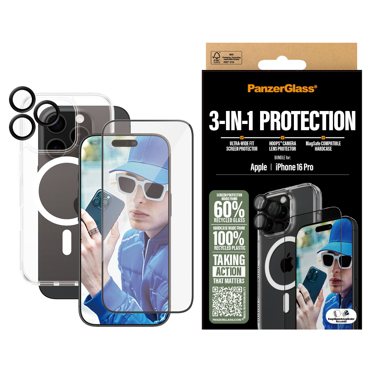 EAN 5715685003394 - PanzerGlass ® 3-in-1 Protection Bundle iPhone 16 Pro Protector de pantalla Apple 1 pieza(s) imagen 2