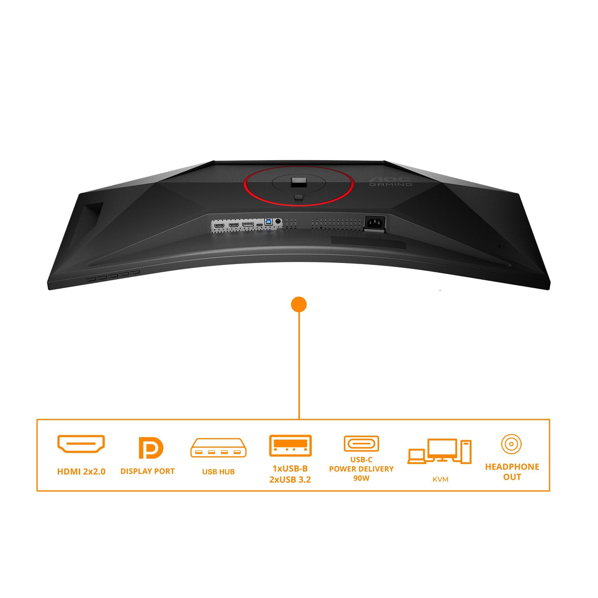 Aoc Cu34g4ca 34" 3440x1440 Fast Va Flat H A 130 Mm Aoc G4 21:9 1500r Wqhd 180hz Fastva 1ms Gtg Hdr400 Has Usbc 90w Usb Hub