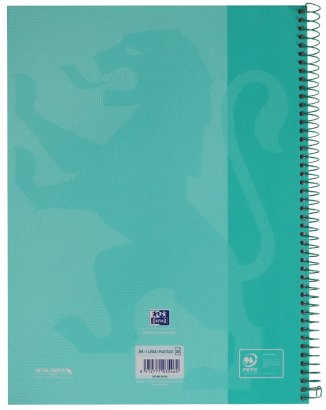 Oxford Cuaderno Europeanbook 1 School Microperforado 80 Hojas 1 Línea Tapas Extraduras Touch A4+ Ice Mint Pastel -5u-