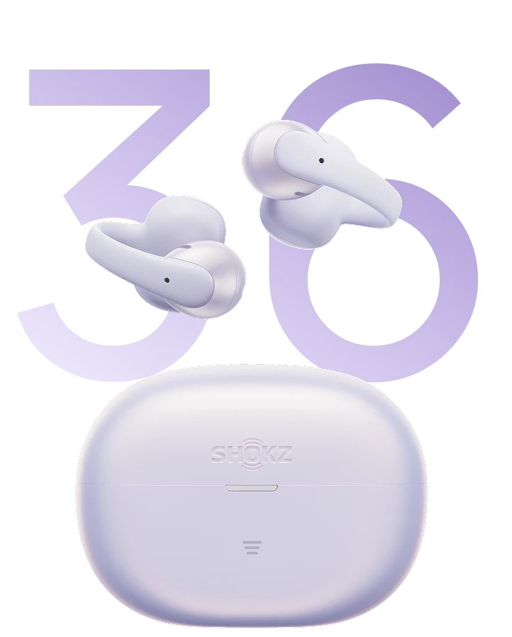 Auriculares Shokz Opendots Air Púrpura Inalámbricos Open-Ear Con Clip
