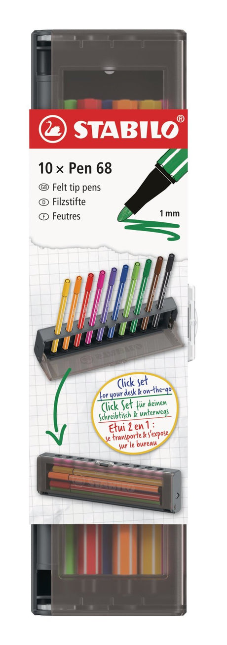 EAN 4006381623865 - STABILO 6810-7 rotulador Medio Naranja, Marrón, Violeta, Negro, Ultramarine, Carmín, Amarillo, Rosa, Verd imagen 2