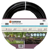 Línea De Goteo Para Arbustos/Setos Gardena Micro-Drip-System 1,6 L/H, 50 Metros, (Negro, Modelo 2023, Sobre Y Bajo Tierra)