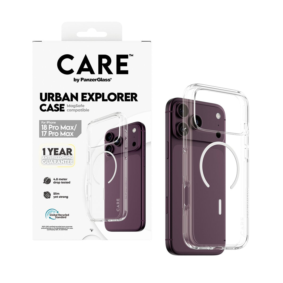 Panzerglass Care Urban Explorer Case Transp.White Magsafe Iphone 18 Promax/17 Pm