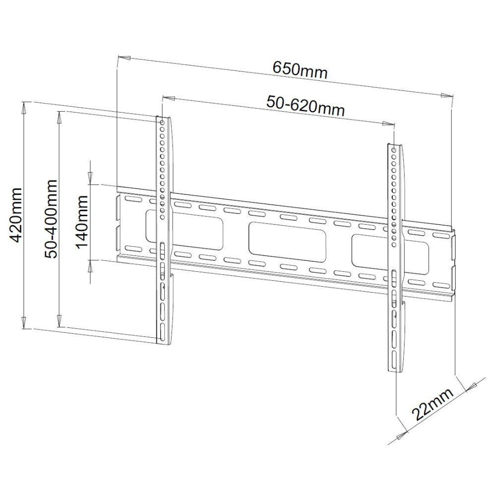 Techly Soporte De Pared Para Tv Lcd Led Ultradelgado De 40-65 Pulgadas 50 Kg Negro