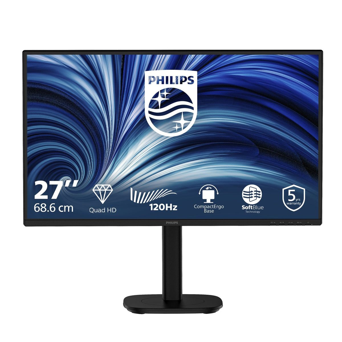Philips 27b2n3500 00 27 " Ips 2560x1440 16:9 4ms 350cd M² Headphone Out, Hdmi, Dp