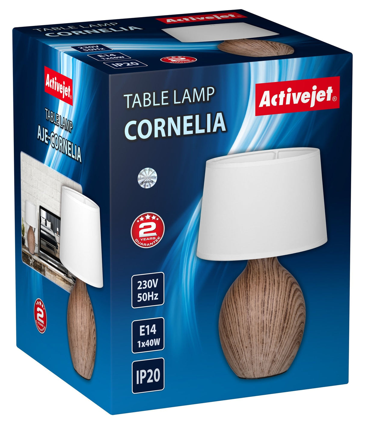 Activejet Lámpara De Mesa Aje-Cornelia E14