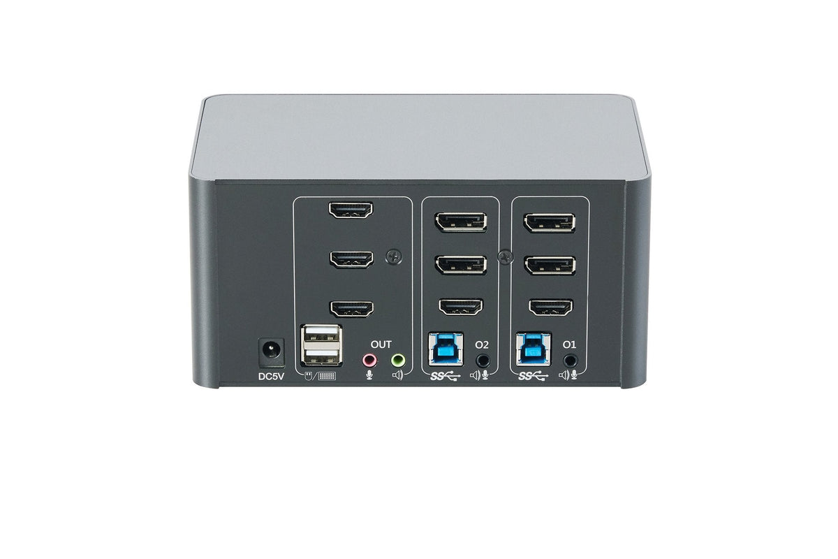 Digitus Kvm Switch, 2-Port, Triple-Display. 4k, Hdmi