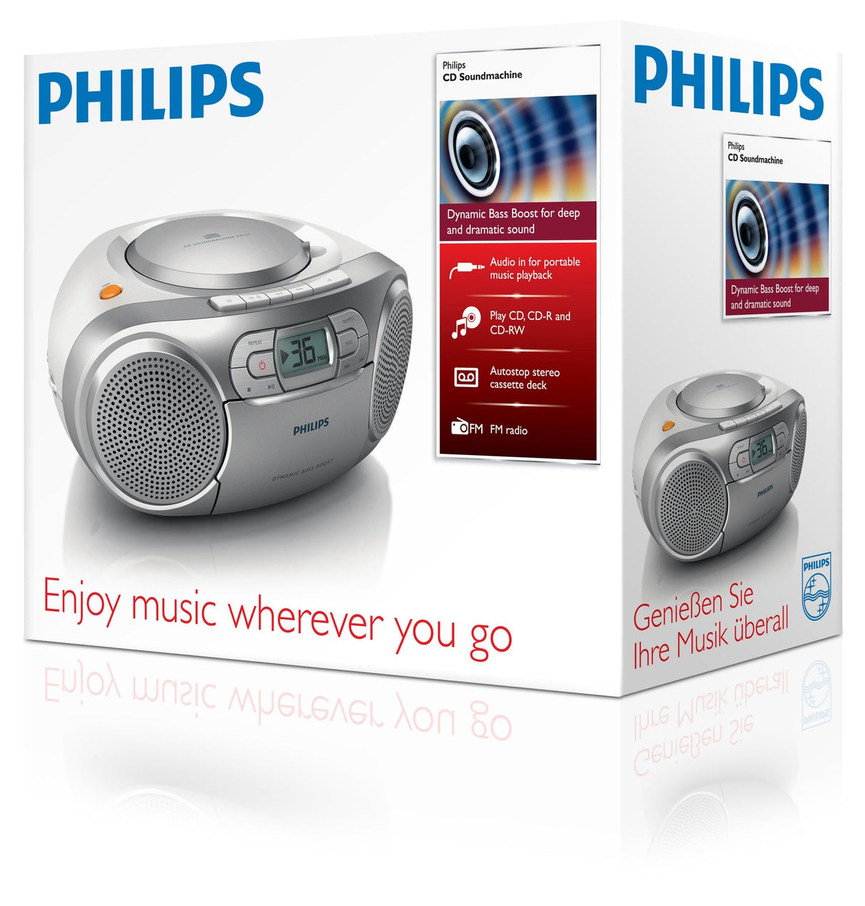 EAN 8712581660192 - Philips AZ127/12 reproductor de CD Reproductor de CD portátil Gris imagen 4