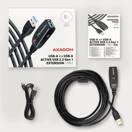 EAN 8595247907240 - Axagon ADR-305 USB 3.2 Gen 1 A-M -> A-F active extension/repeater cable 5m - Kabel - Digital/Daten cable  imagen 8