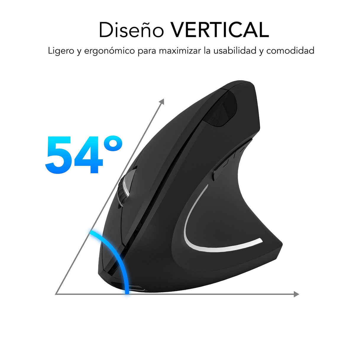 Raton Subblim Glide Vertical Ergo Dual Vertical Bluetooth, Usb 2.4ghz 4000dpi - 5 Botones - Uso Diestro - Negro