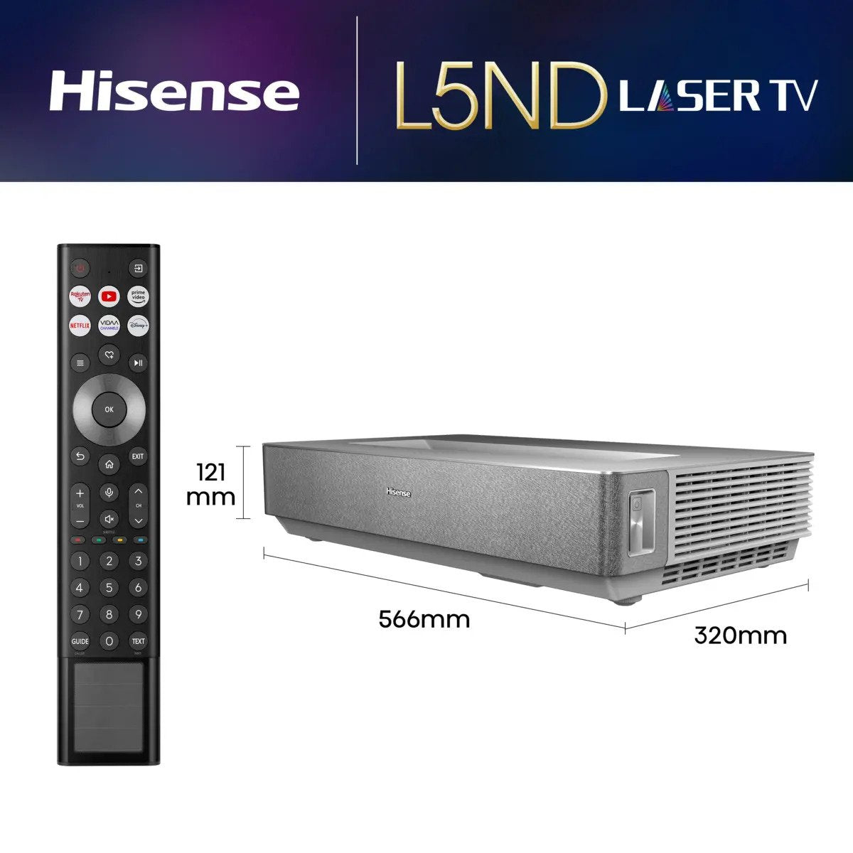 EAN 6942351409559 - Hisense 100L5ND proyector de TV Proyector de alcance ultracorto 2700 lúmenes ANSI DLP UHD 4K (3840x2160)  imagen 3