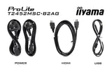 Iiyama Prolite T2452msc-B2ag (60.5 Cm (24 Zoll), Negro (Matt), Fhd, Ips, Touchscreen, Hdmi, Dp, Entspiegelung, 120hz Panel) T2452msc-B2ag