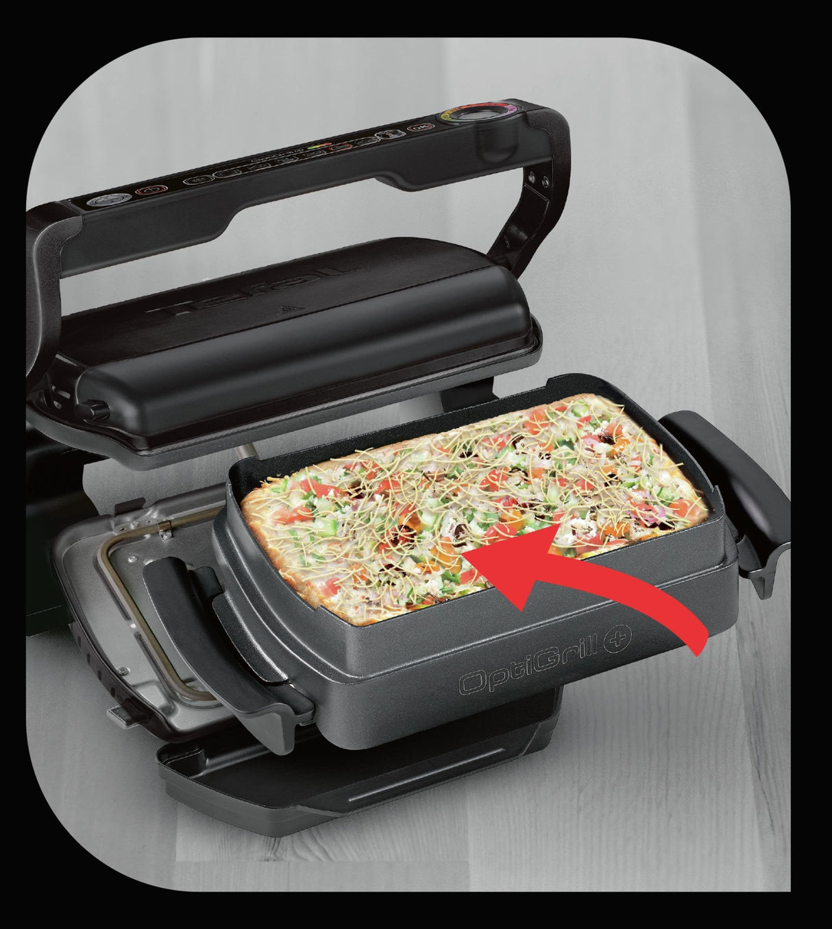 Grill Electric Tefal Optigrill+ Gc 7148 (Contact Grill; 2000w; Black Color)