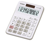 Casio Mx-12b Calculadora De Escritorio Pequeña - Pantalla Lcd De 12 Digitos - Solar Y Pilas - Blanco