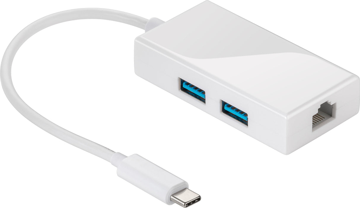 Adapter Usb 3.1 C->2xa+Rj45 S/B Usb C 3.1 > 2xusb A 3.0+Rj45