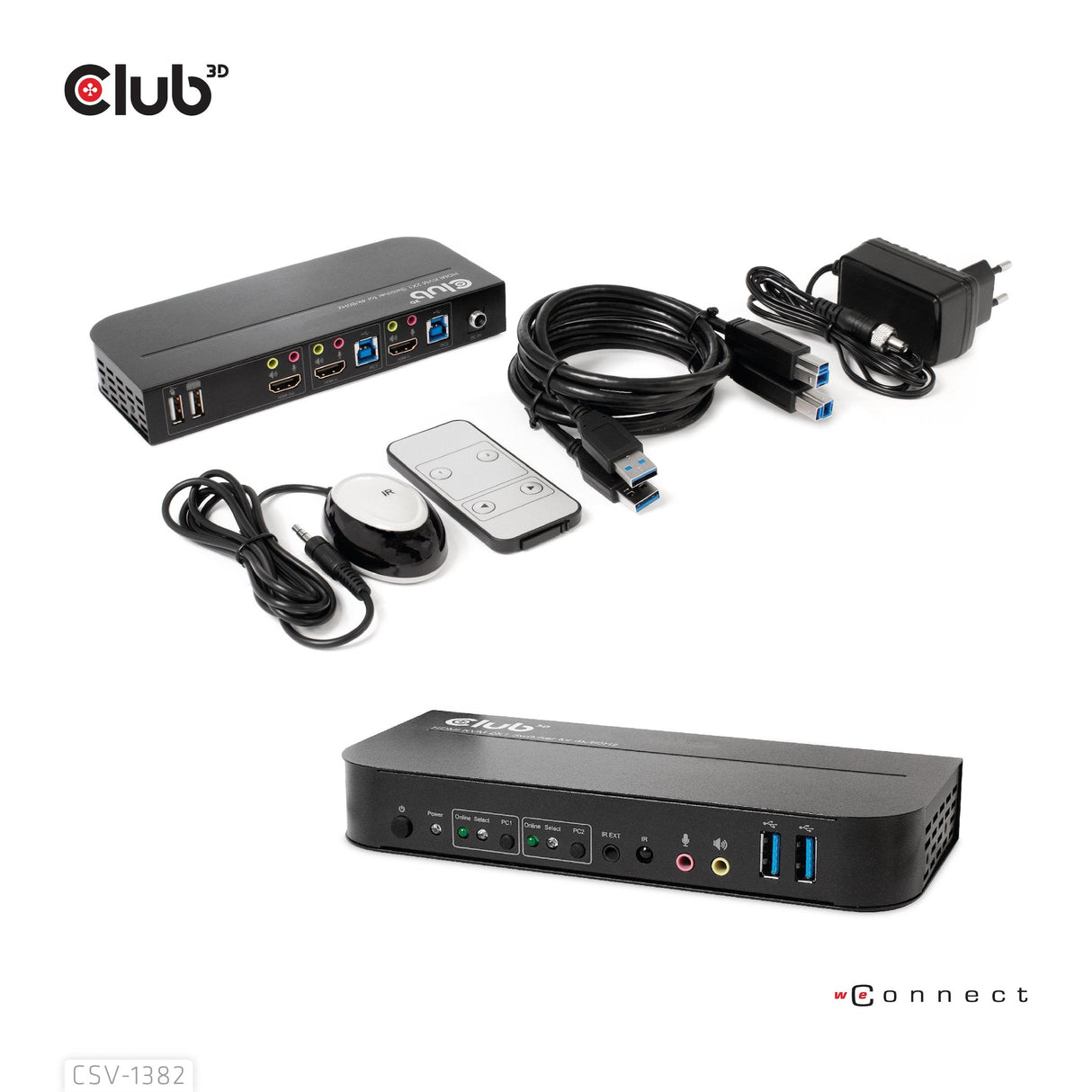 EAN 8719214472245 - CLUB3D CSV-1382 interruptor KVM Negro imagen 3