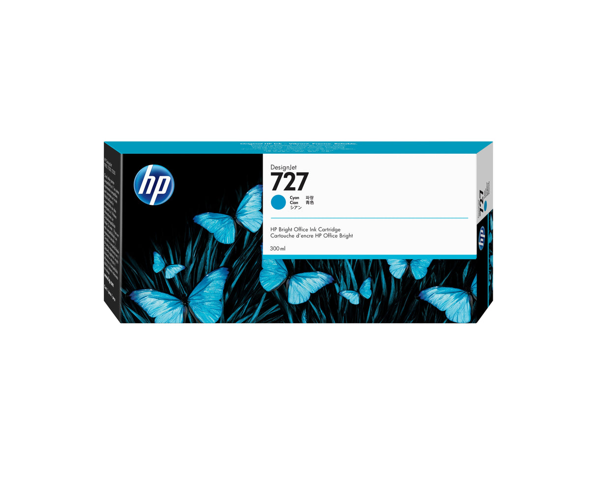 EAN 0889296103301 - HP 727 300-ml Cyan DesignJet Ink Cartridge cartucho de tinta 1 pieza(s) Original Alto rendimiento (XL) imagen 1