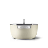 Smeg Csf2412crm Kasserolle, 24 Cm, Keramik, Edelstahlgriff, Cremefarben Matt