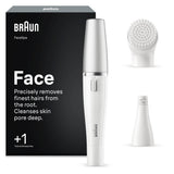 Braun Face Se810 Facial Epilator & Cleansing Brush, White Silver