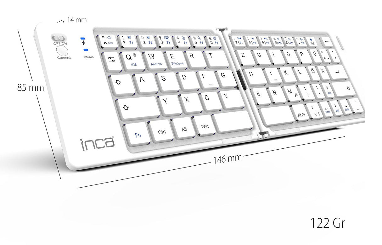 Inca Teclado Ibk-580bt Bt5.0, Faltbar, Schlank, Usb-C