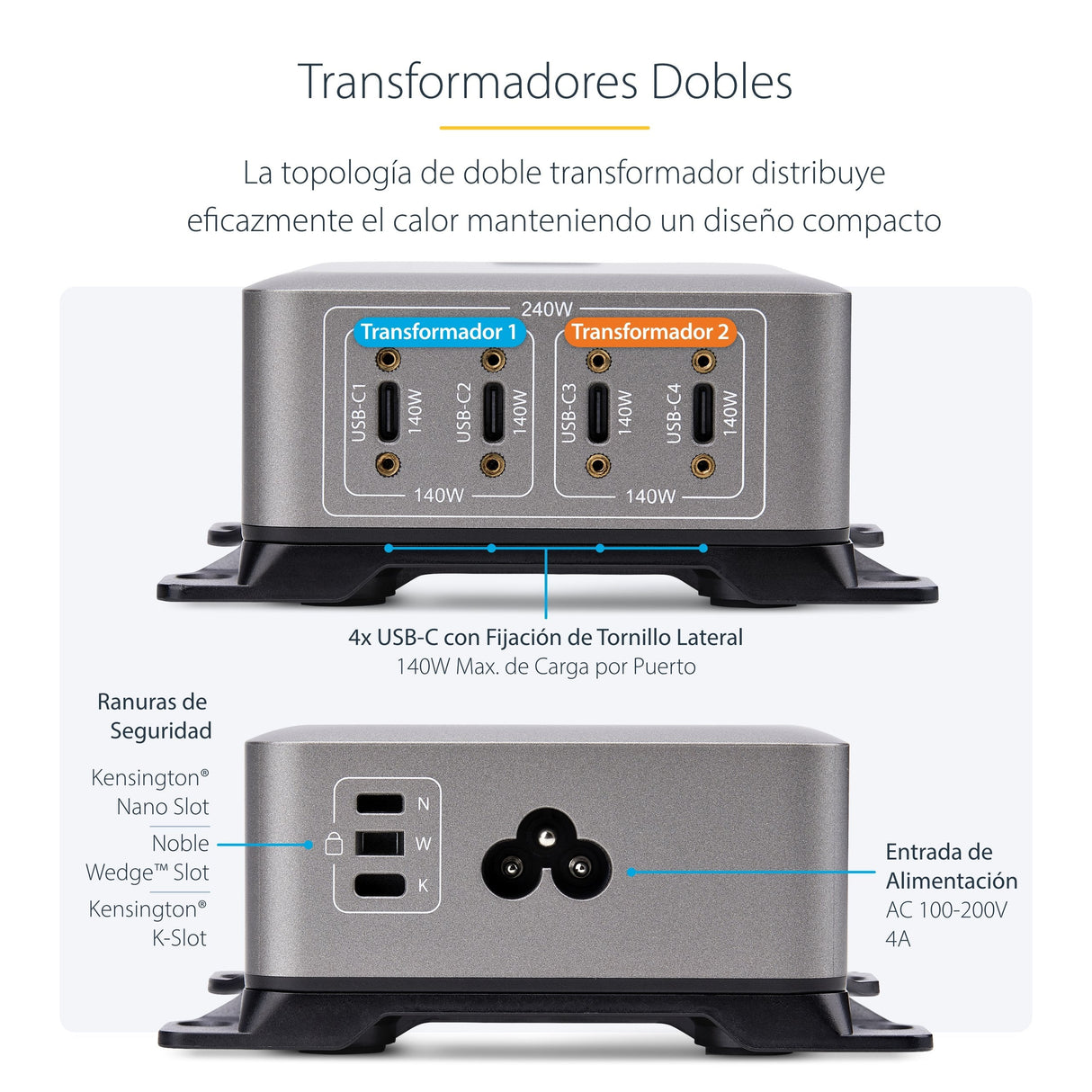 Cargador Usb-C De 4 Puertos