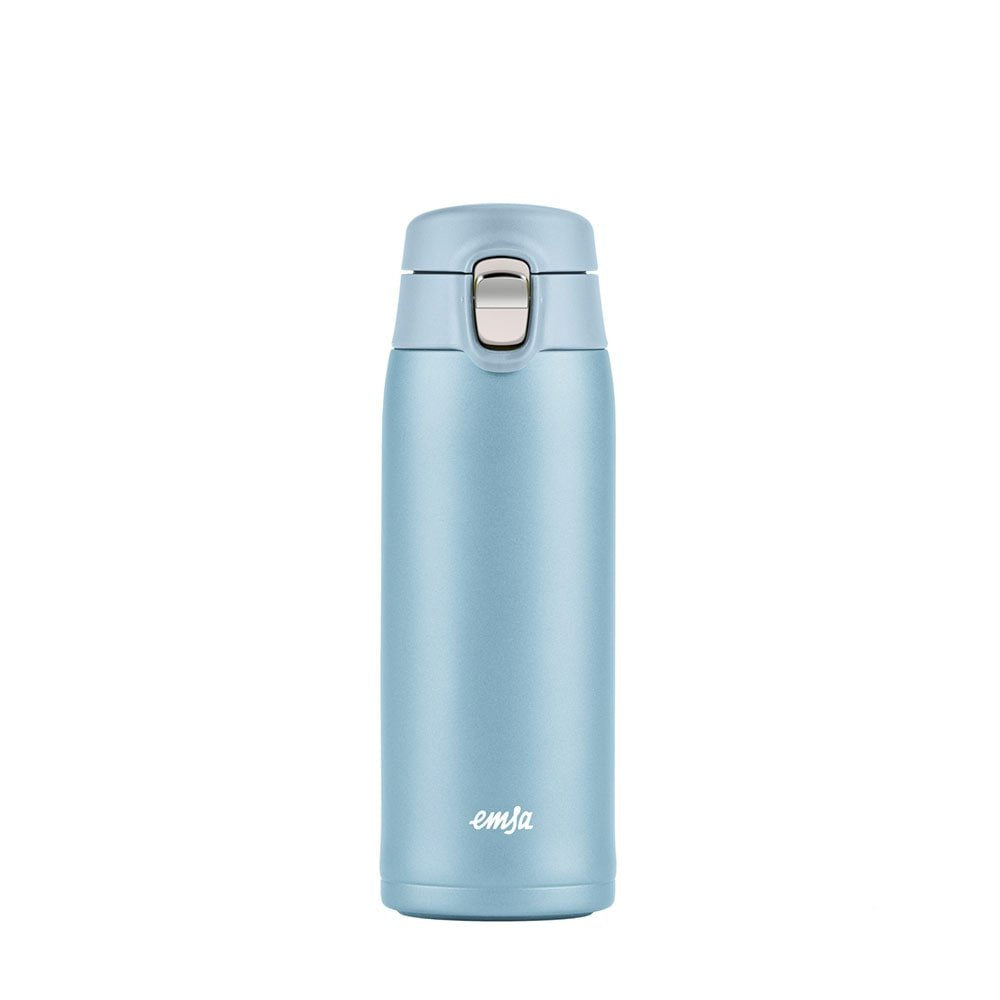 Taza Térmica Ligera Emsa Travel Mug Azul Claro, 0,4 Litros, Tapa Abatible N2151800