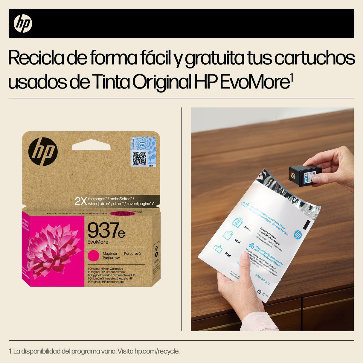 Hp 937e Magenta Cartucho De Tinta Original - 4s6w7ne