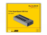Delock Hub Superspeed Usb 3.0 Con 7 Puertos + Interruptor